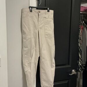 loft barrel leg khakis